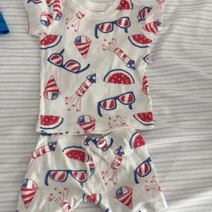Carter's Red and Blue Festive Pajama Set 18months